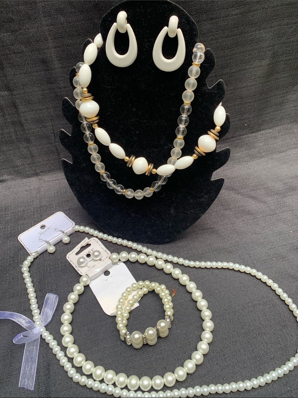 A Collection  White and Pearl  Necklaces & Earrings Bracelets
